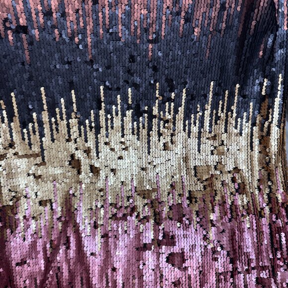 LUNA Shine Me Up Sequin Shift Dress Gold Multi - Picture 7 of 7